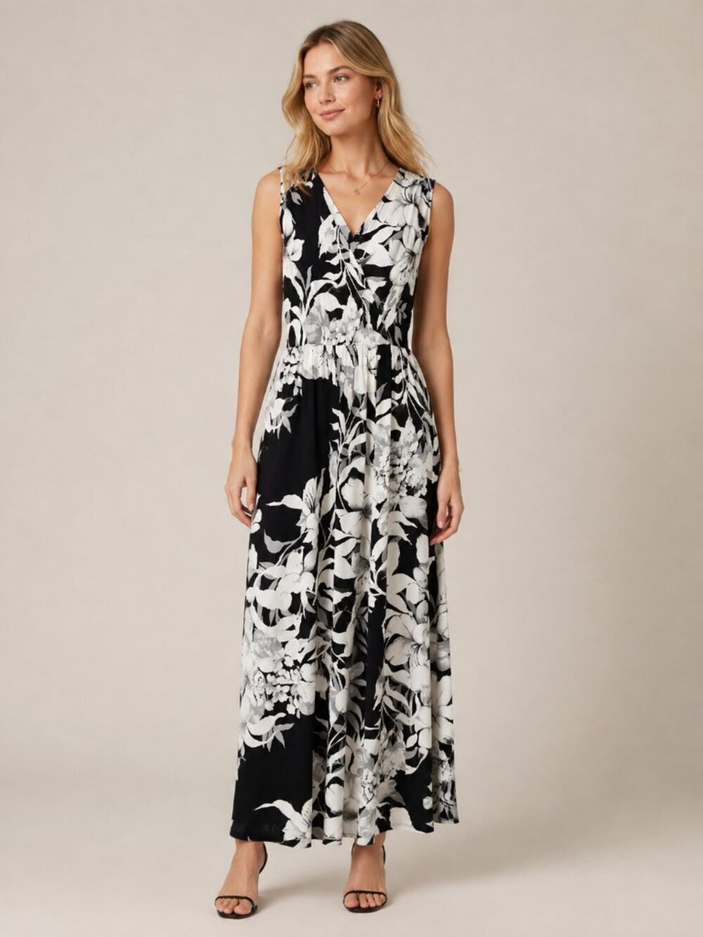 NWT White House Black Market Sleeveless Surplice Maxi Dress Roma Lily #WHBM10